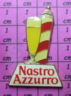 716b Pin's Pins / Beau Et Rare / BIERES / GRAND PIN'S BIERE ITALIENNE ? NASTRO AZZURRO Par SUCCES - Birra