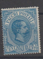 Italy P2 1884  Pacchi Postali 20c Azzuro, Hinged, - Pacchi Postali