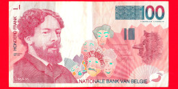 BELGIO - Usato - Banconota - 1995 - Banque Nationale De Belgique - James Ensor -Teatro- Maschere - 100 Francs - 100 Frank