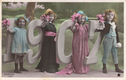 Fête * Nouvelle Année * An 1907 * Enfants * Art Nouveau Jugenstil - Nouvel An