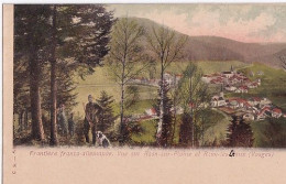 FRONTIERE FRANCO ALLEMANDE    VUE SUR RAON LA PLAINE             DOUANIERS + CHIEN       COLORISEE        PRECURSEUR - Douane