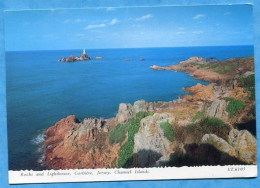 JERSEY. LA CORBIERE .franked  2 Stamps. Lighthouse , Phare , Faro - La Corbiere