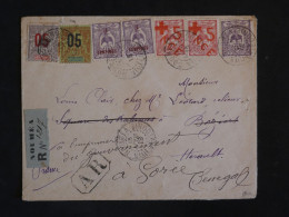 C NOUVELLE CALEDONIE BELLE LETTRE RRR REC AR SIGNEE CALVES 1918  NOUMEA A L ILE DE GOREE SENEGAL  + AFF. INTERESSANT+ - Lettres & Documents