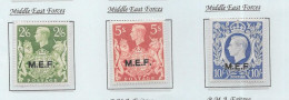 GB George Vl -   "ARMS"  M.E.F.   -  High Values (3)   U/M - See Scans - Unused Stamps
