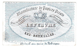 Belgique, Carte Porcelaine, Manufacture De Papiers Peints, Lefebvre, Lez-Bruxelles , Dim:89 X53mm - Porcelaine