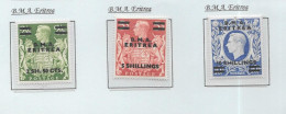 GB George Vl -   "ARMS"  B.M.A. ERITREA   -  High Values (3)   U/M - See Scans - Ungebraucht