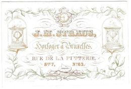 Belgique, Carte Porcelaine, J. M. Straus, Horloger, Bruxelles , Dim:124 X83mm - Porseleinkaarten