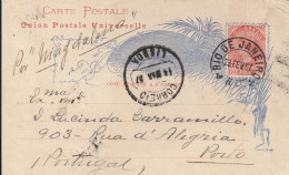 Brésil Entier Postal Illustré Pour Le Portugal 1897 - Entiers Postaux