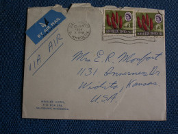 ENVELOPPE   AVION   De SALISBURY -- MEKNES  HOTEL 1964 Pour  Les  U S A  1964 - Cartas & Documentos
