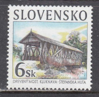 Slovakia 2000 - Technical Monuments: Wooden Bridge, Mi-Nr. 378, MNH** - Nuovi
