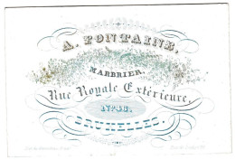 Belgique, Carte Porcelaine, A. Pontains, Marbrier, Bruxelles , Dim:89 X60mm - Porcelana