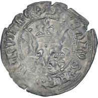 Monnaie, France, Charles VII, Blanc Dit Florette, 1422-1461, Poitiers, TTB - 1422-1461 Charles VII Le Victorieux