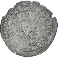 Monnaie, France, Charles VII, Blanc Dit Florette, 1422-1461, Poitiers, TTB - 1422-1461 Carlos VII El Victorioso