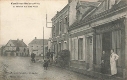 Condé Sur Huisne * La Grande Rue Et La Place * Commerce Magasin Boucherie GALLERAND - Autres & Non Classés