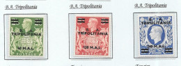 GB George Vl -   "ARMS"  B. A; TRIPOLITANIA -  High Values (3)    MH See Scans - Ungebraucht