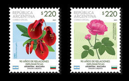 Argentina 2021 Bulgaria Argentina Joint Issue Flowers Complete Set MNH - Unused Stamps