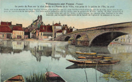 France - Villeneuve Sur Yonne - Pont Et Entrée De La Ville - Sens - Colorisé - Carte Postale Ancienne - Villeneuve-sur-Yonne