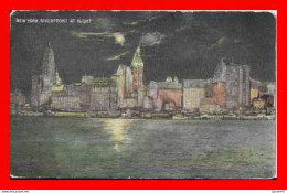 CPA NEW YORK  (Etats-Unis).  New York Riverfront At Night. .*885 - Viste Panoramiche, Panorama