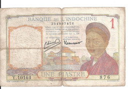 INDOCHINE 1 PIASTRE 1949 VG+ P 54 - Indochina