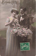 CPA - Bonne Fête - Couple Avec Un Panier De Marguerites - Jardin - Edit. AN Paris - Carte Postale Ancienne - Coppie