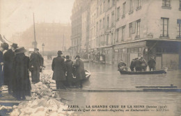 Paris * 6ème * Carte Photo * Quai Des Grands Augustins * Inondations Crue * Un Embarcadère - Paris (06)