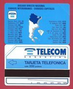 D6 200 U Argentina Map Telecom Argentina - 1992 - URMET Neuve Mint (BX1216 - Argentina