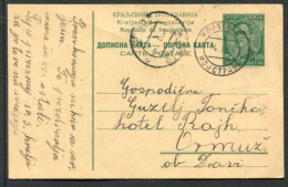 YUGOSLAVIA 1934 King Alexander 0.75 D.postcard  Used.  Michel P65 - Postal Stationery