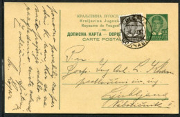 YUGOSLAVIA 1935 King Peter 0.75 D.postcard  Used With Additional Franking.  Michel P71b - Postal Stationery