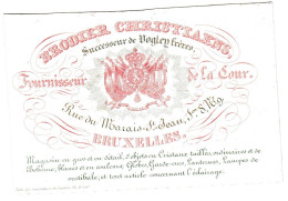 Belgique, Carte Porcelaine, Brodier Christiaens, Fournisseur De La Cour, Cristaux Taillés, Bruxelles, Dim:110x70mm - Porcelaine