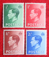 King Edward VIII (Mi 193-196) 1936 Ongebruikt MH ENGLAND GRANDE-BRETAGNE GB GREAT BRITAIN - Nuevos