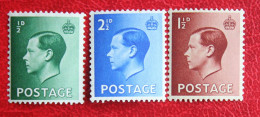 King Edward VIII (Mi 193 195-196) 1936 Ongebruikt MH ENGLAND GRANDE-BRETAGNE GB GREAT BRITAIN - Unused Stamps