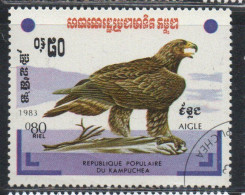CAMBODIA KAMPUCHEA CAMBOGIA 1983 BIRD FAUNA BIRDS EAGLE 80c USED USATO OBLITERE' - Kampuchea