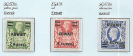 GB George Vl -   "ARMS"  KUWAIT  -  High Values (3)   MINT HINGED - See Scans - Nuevos