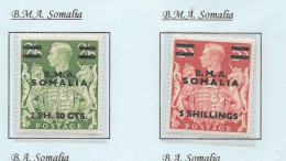 GB George Vl -   "ARMS"  BMA SOMALIA -  High Values (2) MINT HINGED   - See Scans - Ongebruikt