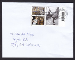 Netherlands: Cover, 2023, 3 Charity Stamps, Children, Photography, History, Skateboard (cover Is Shortened At 2 Sides) - Lettres & Documents
