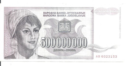 YOUGOSLAVIE 500 MILLION 1993 VF P 125 - Yougoslavie