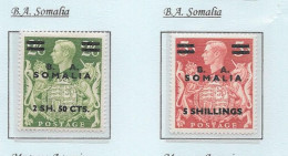 GB George Vl -   "ARMS"  B.  A. SOMALIA -  High Values (2)  MINT HINGED  - See Scans - Neufs