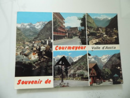 Cartolina Viaggiata "Souvenir De Courmayeur" Vedutine  1968 - Aosta