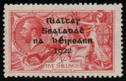 1922 Dollard 5/- With Overprint Double, Once Albino, Fine Mint, With Certificate. RR! - Nuovi