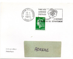 MOSELLE  - Dépt N° 57 = GROSBLIEDERSTROFF 1972 = FLAMME à DROITE = SECAP Multiple ' PENSEZ à INDIQUER ' = Pensée N° 2 - Codice Postale