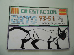 Cartolina QSL "C.B. ESTACION GATO 73 + 51 HOSPITALET BARCELONA" - CB