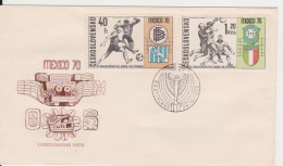 SOCCER WORLD CUP MEXICO 1970 FLAGS.URUGUAY AND ITALY FDC CZECHOSLOVAKIA - 1970 – Mexique