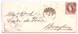 Portugal, 1860, # 13b, Tipo V Para Benfica - Lettres & Documents