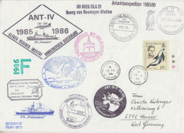 British Antarctic Territory (BAT) Cover Polarstern Diff Ca Ca Halley 22 JA 1986 (ST168A) - Voli Polari