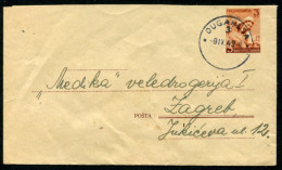 YUGOSLAVIA 1948 Occupations 3 D. Brown Stationery EnvelopeType I Used.  Michel  U5 I.  Envelope Slightly Reduced At Top. - Entiers Postaux