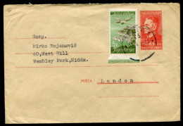 YUGOSLAVIA 1949 Tito 3 D. Stationery Envelope Format II Used With Additional Franking .  Michel  U7 II - Entiers Postaux