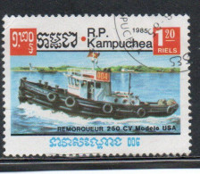 CAMBODIA KAMPUCHEA CAMBOGIA 1985 SHIPS TUGBOAT 1.20r USED USATO OBLITERE' - Kampuchea