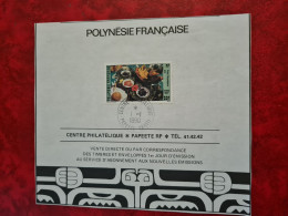 FRAGEMENT POLYNESIE FRANCAISE CENTRE PHILATELIQUE PAPEETE PLATS POLYNESIENS TIMBRE 1987 - Brieven En Documenten