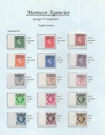 GB GEORGE 6th  - Morocco Agencies Overprints SG 77/91 Mint Hinged - Unused Stamps