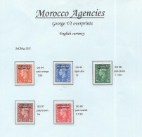 GB GEORGE 6th  - Morocco Agencies Overprints SG 94/98  U/M - Nuovi